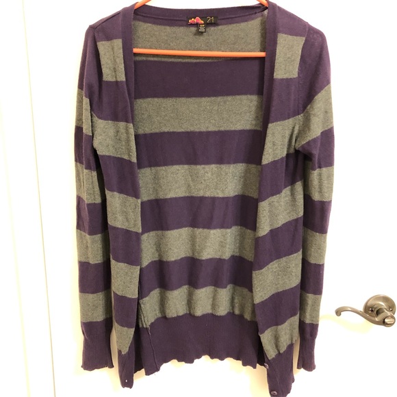 Purple Striped Cardigan - Picture 1 of 2